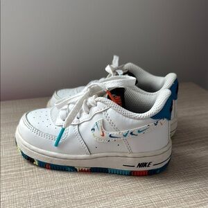Nike Kids White and Blue Sneakers